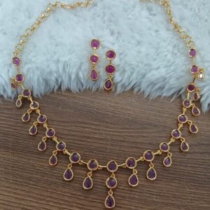 Full ruby drop pattern neck set