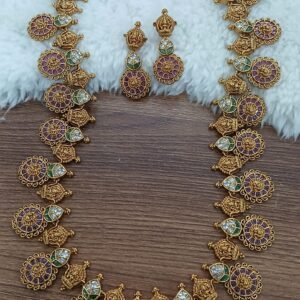 Gold copy antique Lakshmi bottu haaram