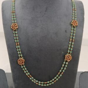 Double line emeralds and flower nakshi with kattutheega