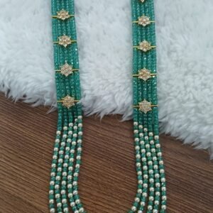 Green real CZ 5 step beads haaram