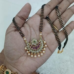 Blackbeads with uncut & ruby pendant