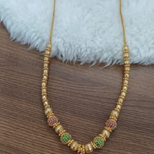 Multi stones balls chain with Drop shape pendant