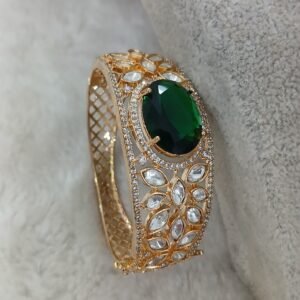 GREEN single stone mossanite kada