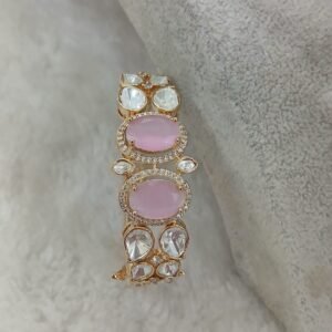 PINK double stone mossanite kada