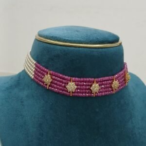 Real PINK CZ choker