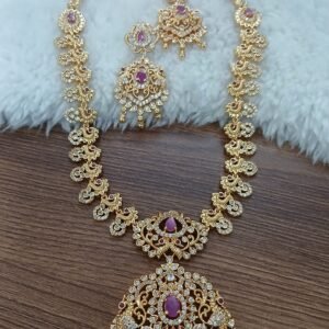 Micropolish Long Peacock haaram with earrings