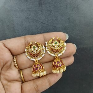 Small size chandhbali buttalu with ruby