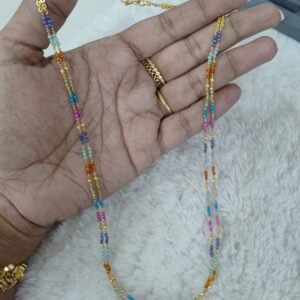 Multi real beads Kattutheega double line chain