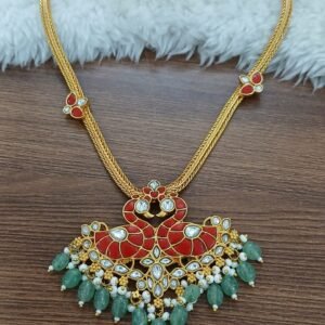 Coral kundan jadau naan chain