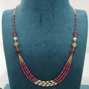 Real ruby with kattutheega gold copy chain