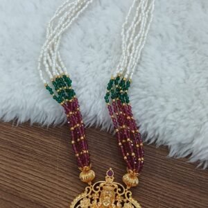 Micropolish Lakshmi pendant with beads chain