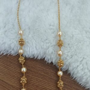 Red stones nakshi balls chain