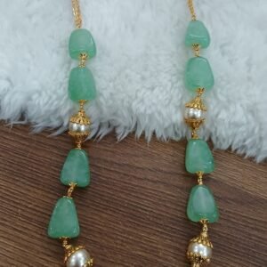 Sea green Thumbel beads kattutheega chain