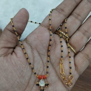 Simple mossanite blackdiamonds Micropolish chain (16 inches)