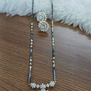 Square blackdiamonds with diamond copy pendant & earrings