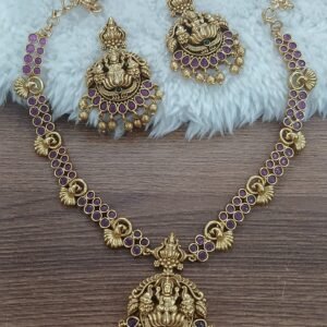 Ruby with Lakshmi neck set