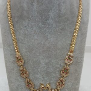 Double swan with multi flowers Long chain