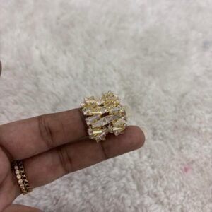 Gold shade glass cut earrings