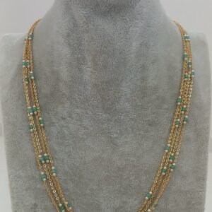 Green CZ chandrahaaram with kattutheega (20 inches)