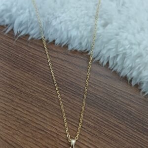 Sleek chain with lock stone pendant