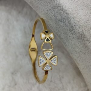 Bow pattern flower design openable bracelet