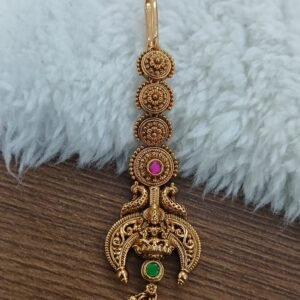 Circle pattern antique nakshi Lakshmi maang tika (multi)