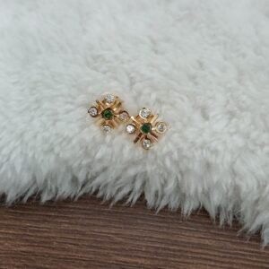 Green stone gold copy Micropolish studs