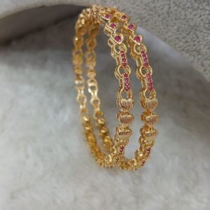 Heart shape ruby stone bangles