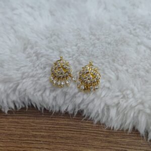 Heavy metal white stones earrings