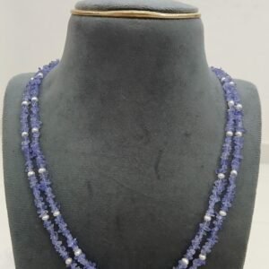 Real Tanzanites with fresh water pearls