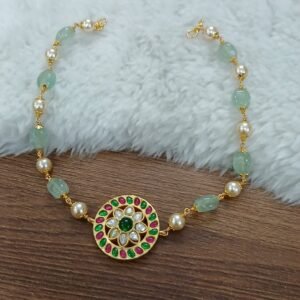 Multi jadau kundan pedada with real beads chocker