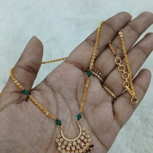 Diamond copy pendant with Emerald beads