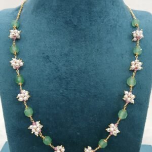 Green beads with muvvalu chain