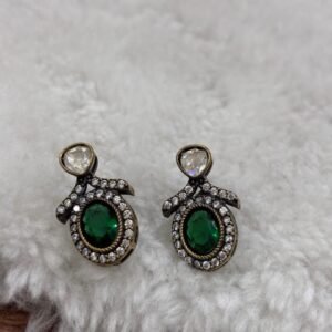 Victorian polish green with mossanite studs