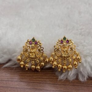 Micropolish lakshmi studs with ball hangings