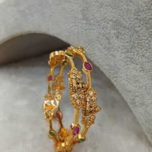 2.4 Nakshi lakshmi with stones Micropolish bangles (set of 2)