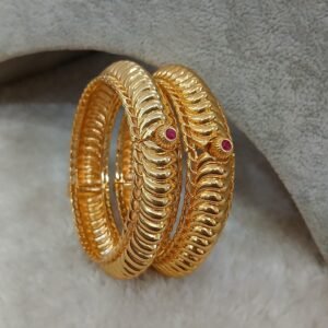 2.6 Heavy gold copy openable plain bangles (set of 2)