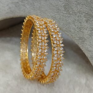 2.6 Heavy stone design Micropolish bangles (set of 2)