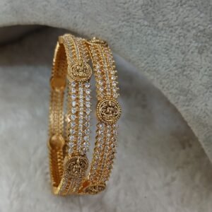2.8 Antique nakshi lakshmi with full white stones (set of 2)