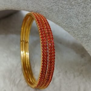 2.8 Red cz Micropolish bangles (set of 4)