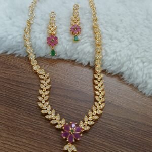 Micropolish stone neck set with earrings