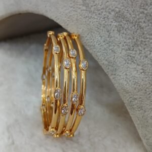 2.4 Plain with uncuts Micropolish bangles (set of 4)