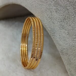 2.4 U pattern plain Micropolish bangles (set of 4)
