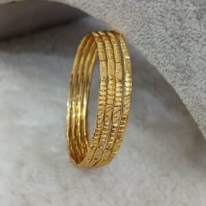 2.4 Micropolish plain simple cutting bangles (set of 4)