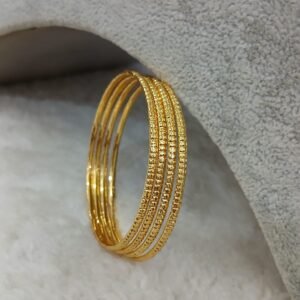 2.4 Plain Micropolish Square pattern cutting bangles (set of 4)