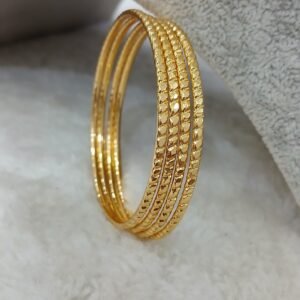2.4Plain with slight cross cutting Micropolish bangles (set of 4)