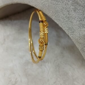 2.6 Plain with simple meenakari detailing Micropolish bangles (set of 2)