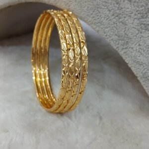 2.6 Plain diamond cut Micropolish bangles (set of 4)
