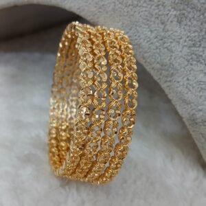 2.6 Gold copy plain cutting Micropolish bangles (set of 4)