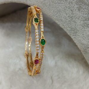 2.8 Simple diamond copy Micropolish bangles (set of 2)